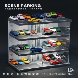 164 Scale Realistic Elevator Style Parking Garage Scene Lighting Acrylic Box Display Cabinet Model Toy Handheld - Image 6