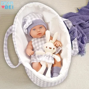 12 Inch Super Realistic Reborn Doll Set with Clothes Party Soothing Baby Basket Doll for Infants And Toddlers 0-3 Years Old - Image 3