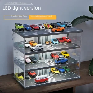 164 Scale Realistic Elevator Style Parking Garage Scene Lighting Acrylic Box Display Cabinet Model Toy Handheld - Image 2