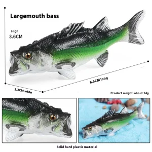 Simulation Cognitive Marine Animal Model Toy Salmon Salmon Large Mouth Bass Golden Gun Fish Tank Landscape Decoration - Image 9