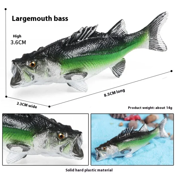 Simulation Cognitive Marine Animal Model Toy Salmon Salmon Large Mouth Bass Golden Gun Fish Tank Landscape Decoration -137a3206c3244eec884bb2d1005c7627