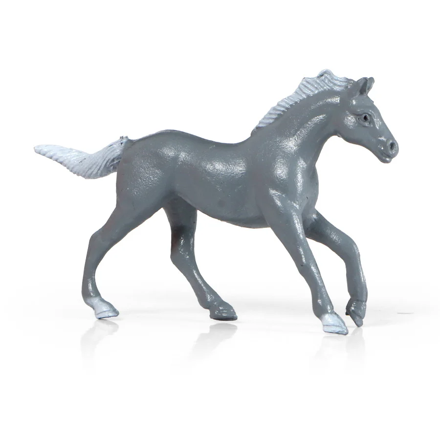 Mini simulation solid horse model 8 suit steed horse horse wild horse animal vinyl ornaments toy hand