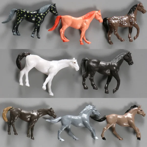 Mini simulation solid horse model 8 suit steed horse horse wild horse animal vinyl ornaments toy hand -14585234019 1105842019 1