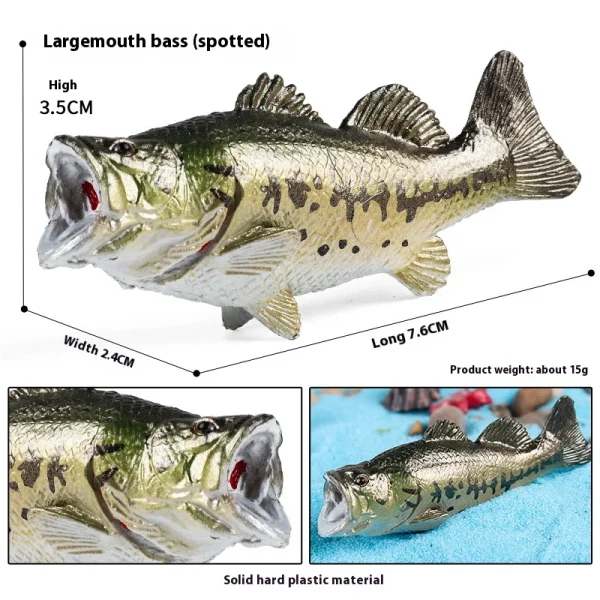 Simulation Cognitive Marine Animal Model Toy Salmon Salmon Large Mouth Bass Golden Gun Fish Tank Landscape Decoration -38a6996050b64b3fa54cb2d1005c7a30