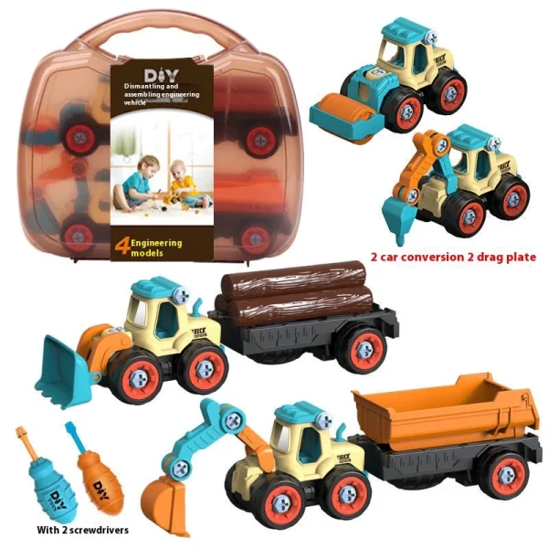 Children's Assembly Engineering Vehicle Disassembly Removable Screw Assembly Toy -56379c95cf4d4e6facf1b2d6005fbfa3