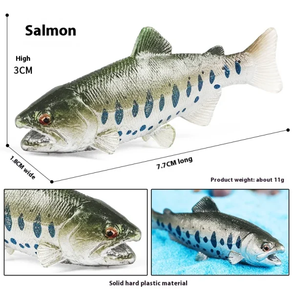 Simulation Cognitive Marine Animal Model Toy Salmon Salmon Large Mouth Bass Golden Gun Fish Tank Landscape Decoration -5a8291011f914a19b5bbb2d1005c8cd7