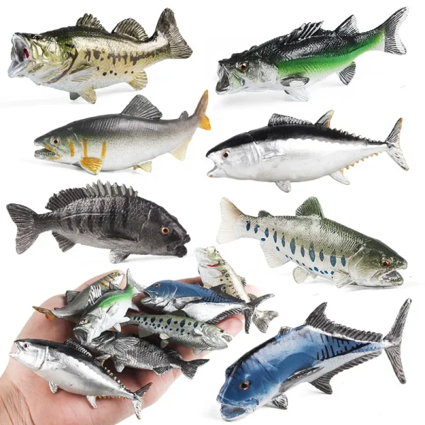 Simulation Cognitive Marine Animal Model Toy Salmon Salmon Large Mouth Bass Golden Gun Fish Tank Landscape Decoration -5db985017ae3475eb4bab2d1005c650f