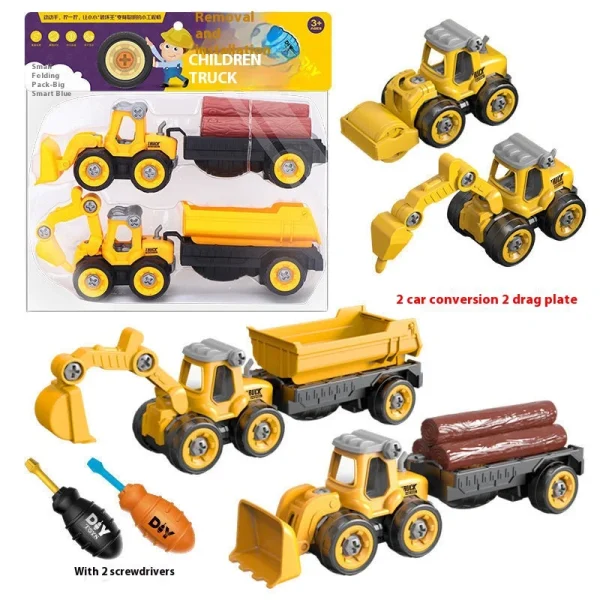 Children's Assembly Engineering Vehicle Disassembly Removable Screw Assembly Toy -6222046f7ea146dd9c80b2d6005fa8b1