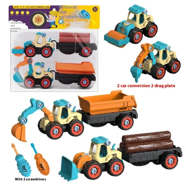 Children's Assembly Engineering Vehicle Disassembly Removable Screw Assembly Toy -6ca7b89a0f0f48aaafc6b2d6005fa3c9
