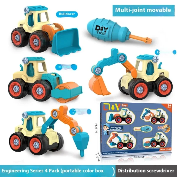 Children's Assembly Engineering Vehicle Disassembly Removable Screw Assembly Toy -739fa9166dd94e438eedb2d6005faf87