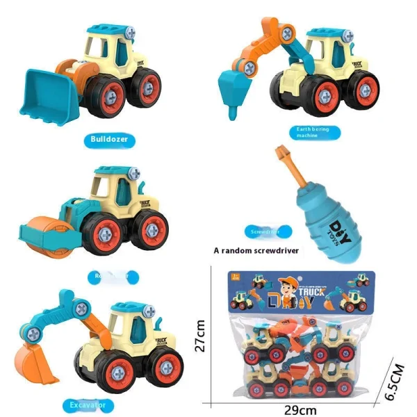Children's Assembly Engineering Vehicle Disassembly Removable Screw Assembly Toy -7ff110aae4f946538664b2d6005f73e7