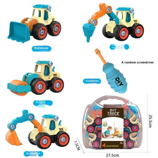 Children's Assembly Engineering Vehicle Disassembly Removable Screw Assembly Toy -89d3ecbdb5fe4b5e9e8cb2d6005fb42b