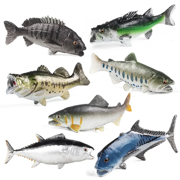 Simulation Cognitive Marine Animal Model Toy Salmon Salmon Large Mouth Bass Golden Gun Fish Tank Landscape Decoration -8bb0e92948da464593ebb2d1005c677c