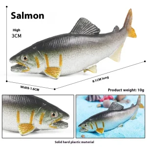 Simulation Cognitive Marine Animal Model Toy Salmon Salmon Large Mouth Bass Golden Gun Fish Tank Landscape Decoration - Image 11