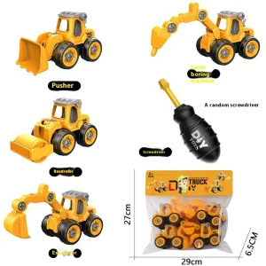 Children's Assembly Engineering Vehicle Disassembly Removable Screw Assembly Toy - Image 9