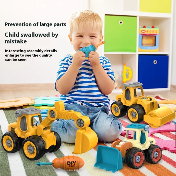 Children's Assembly Engineering Vehicle Disassembly Removable Screw Assembly Toy -96e35b530b1949ac8d61b2d6005f5cde