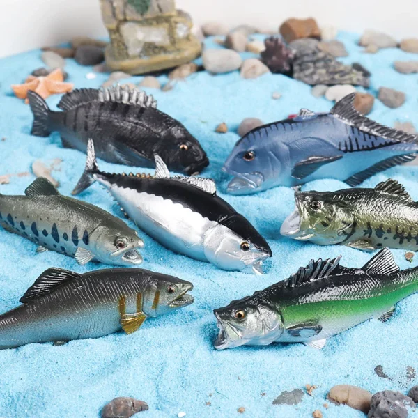Simulation Cognitive Marine Animal Model Toy Salmon Salmon Large Mouth Bass Golden Gun Fish Tank Landscape Decoration -9806c64edc8449f79fe3b2d1005c62b2