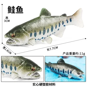 Simulation Cognitive Marine Animal Model Toy Salmon Salmon Large Mouth Bass Golden Gun Fish Tank Landscape Decoration - Image 37