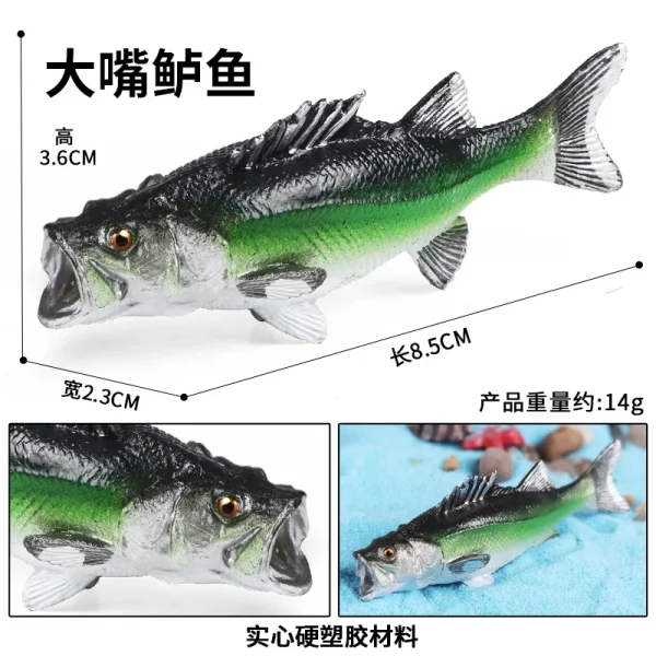 Simulation Cognitive Marine Animal Model Toy Salmon Salmon Large Mouth Bass Golden Gun Fish Tank Landscape Decoration -O1CN01wAW2WI1JGVGHbREeY 2200619751001 0 cib 1