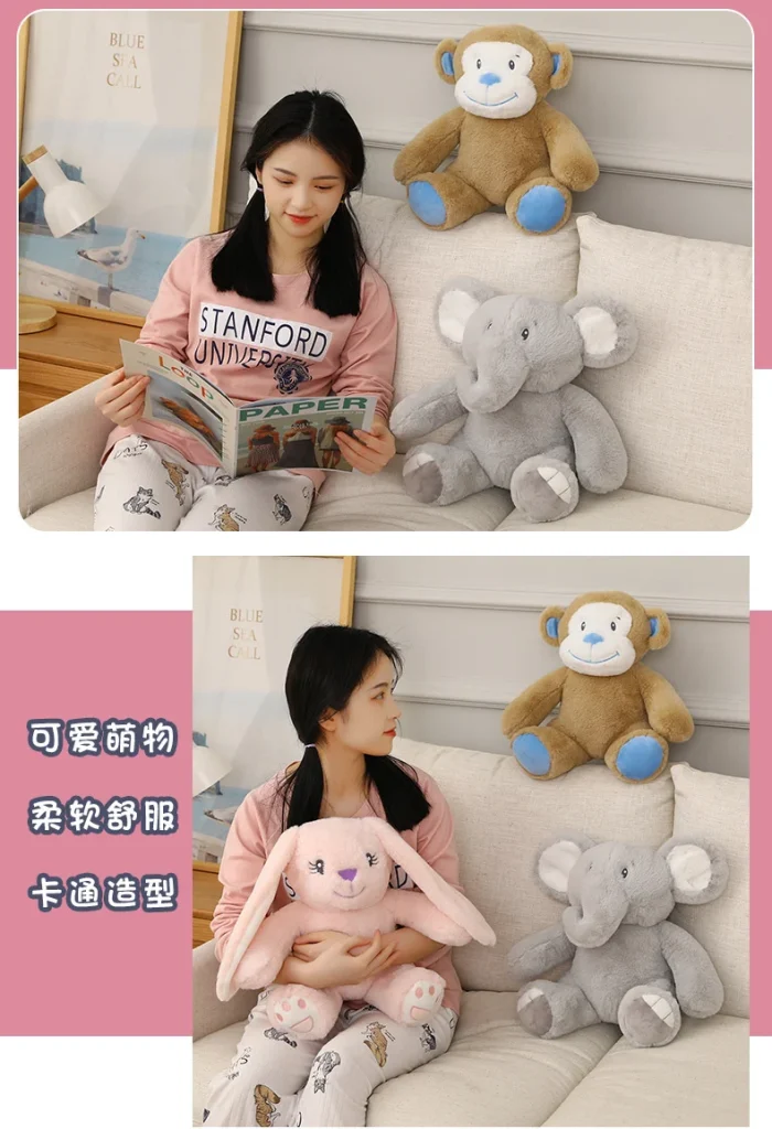 Soft Toys - Realistic Sitting Elephant & Monkey Plush Comfort Dolls -O1CN01xD3feK1rmk6dTLE5N 2213988595674 0 cib scaled