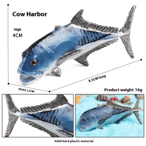 Simulation Cognitive Marine Animal Model Toy Salmon Salmon Large Mouth Bass Golden Gun Fish Tank Landscape Decoration - Image 8