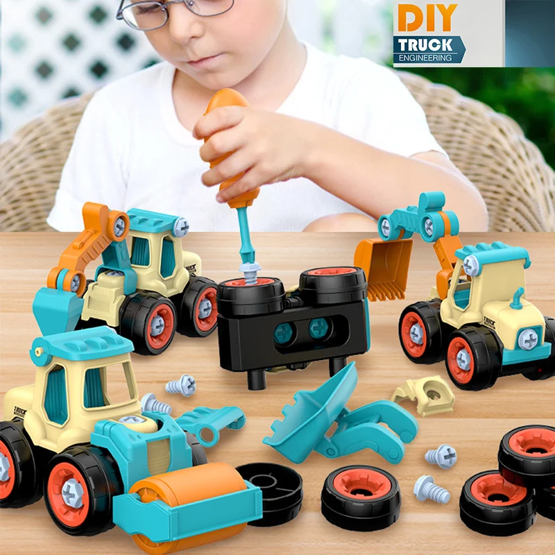 Children's Assembly Engineering Vehicle Disassembly Removable Screw Assembly Toy -b1134997043542f0ab5ab2d6005dbc65