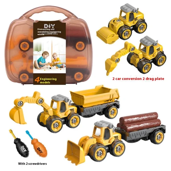Children's Assembly Engineering Vehicle Disassembly Removable Screw Assembly Toy -c1da56b955be4e14be4ab2d6005fc8f8