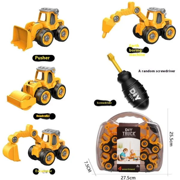 Children's Assembly Engineering Vehicle Disassembly Removable Screw Assembly Toy -c236c75d716c41248057b2d6005fb969
