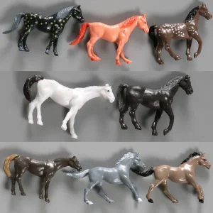 Mini simulation solid horse model 8 suit steed horse horse wild horse animal vinyl ornaments toy hand - Image 3